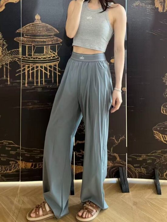 ALO Yoga Pants - NWT Steel Grey 🍭 ALO Yoga Suit Up Trouser,High-waisted Casual (Regular)🍭